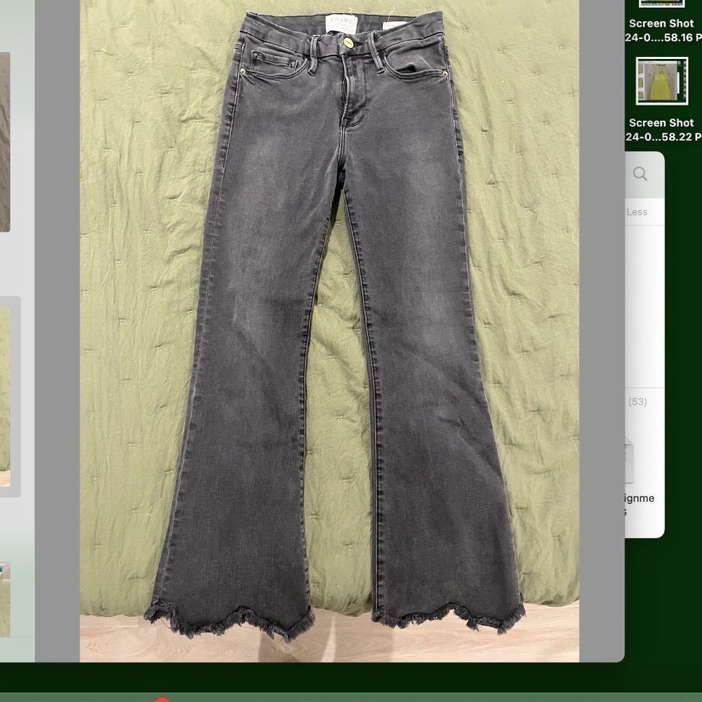 FRAME "Le crop mini boot" grey raw hem